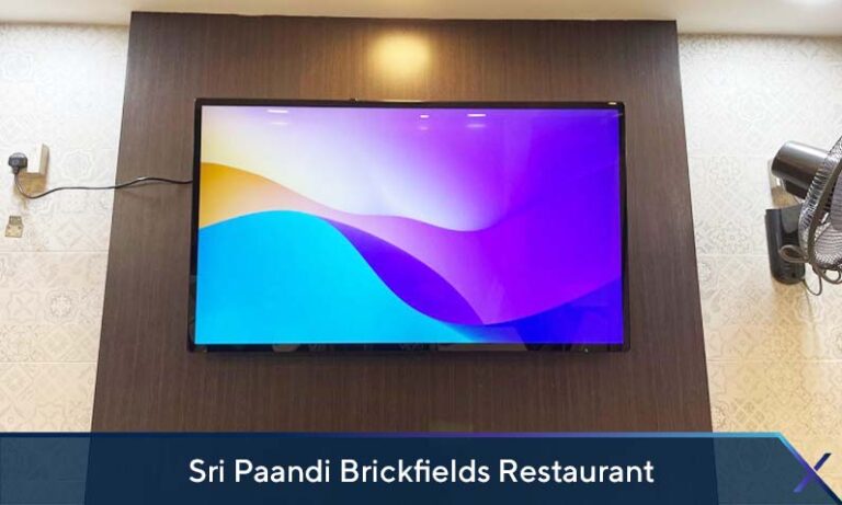 Wall mounted digital signage at Sri Paandi Brickfields Restaurant