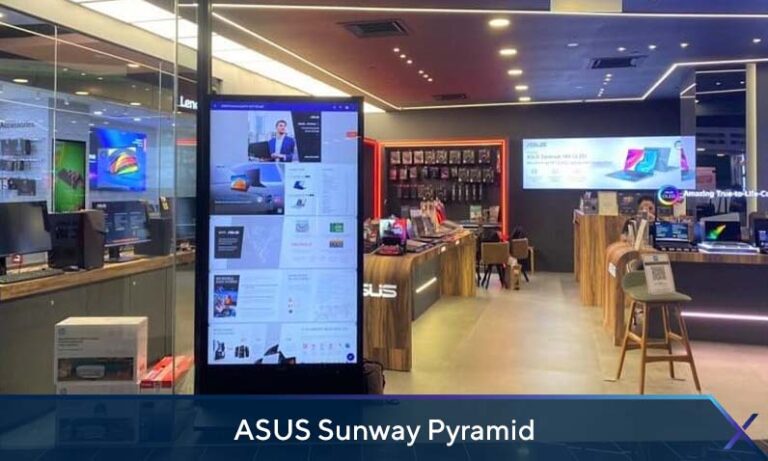 Touch screen digital kiosks at ASUS Sunway Pyramid